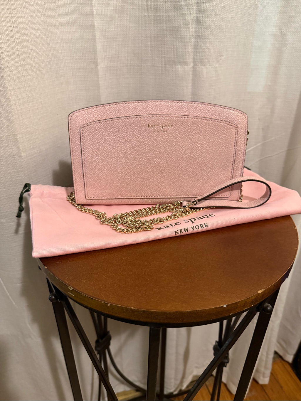 Kate Spade Pink Pebbled Leather Chain Crossbody